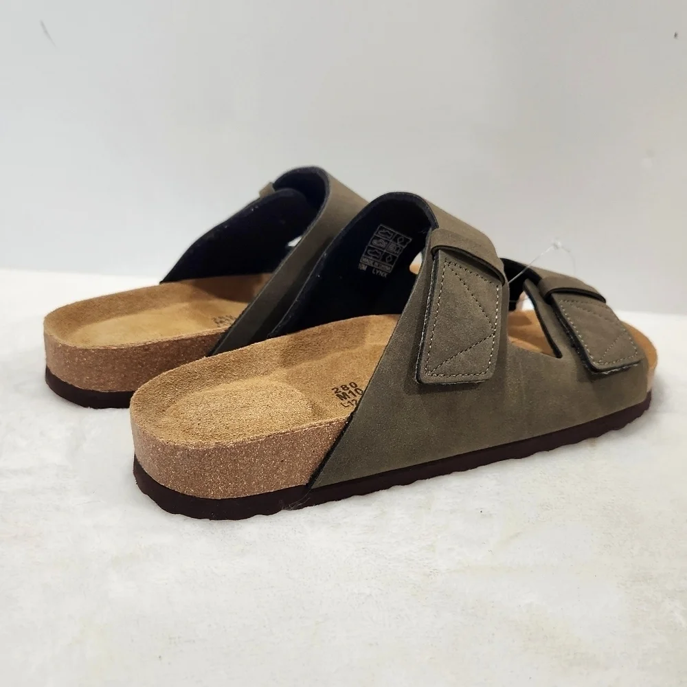 Cushionaire Lynx Cork Suede Velcro Brown Footbed Sandal Men's Size 10 NWOT - Picture 4 of 14